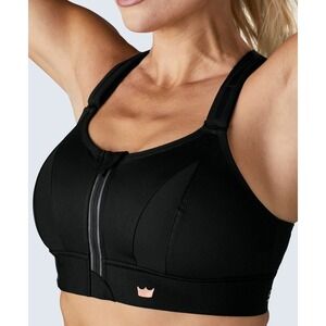 SHEFIT ULTIMATE Black Luxe Sports Bra Support Workout Fitness Activewear Size L